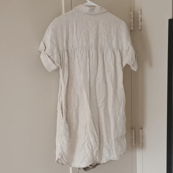 Baird Mcnutt For J. Crew Irish Linen Mini Dress With Pockets in Light Tan - Picture 3 of 3